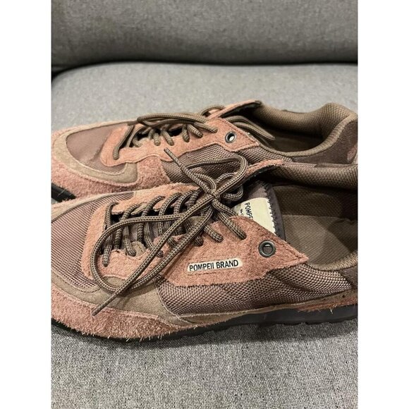 Pompeii Brand Suede & Canvas Low Men's Top Sneakers Vibram Sole - Picture 1 of 4